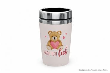 LaVida Thermobecher to go - "Teddy - Hab dich lieb", Kaffeebecher, 240 ml